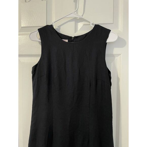 Talbots Women’s Size 6 Irish Linen Sheath Black Classic Dress Buttons - Picture 4 of 7